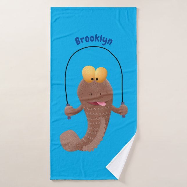 Gracioso saltando a la personalizado de pescado de (Toalla de baño)