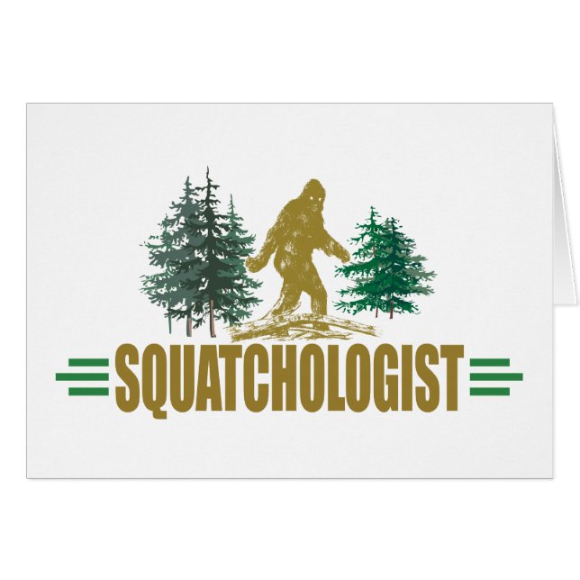 Gracioso Sasquatch, Squatchin, Squatching, Believe (Anverso (Horizontal))