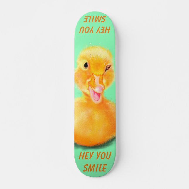 Gracioso Skateboard Feliz Pato Personalizado Mensa (Anverso )