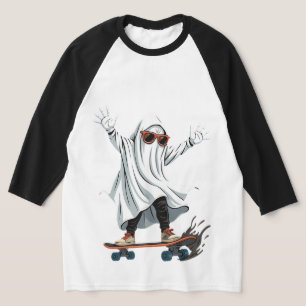 Gracioso Skateboarding Camiseta de 3/4 Sleeve para