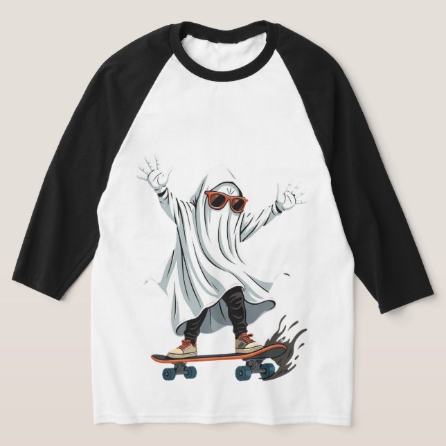 Gracioso Skateboarding Camiseta de 3/4 Sleeve para (Distribución)