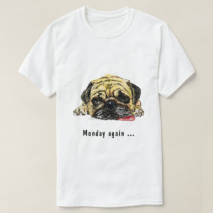 Gracioso texto de camiseta de lunes de nuevo con p