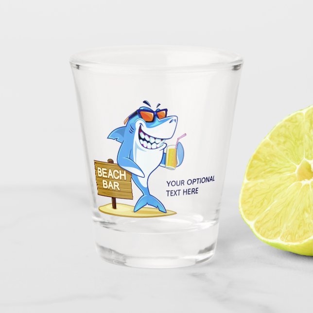 Gracioso vaso de personalizado de texto de Shark (Anverso)