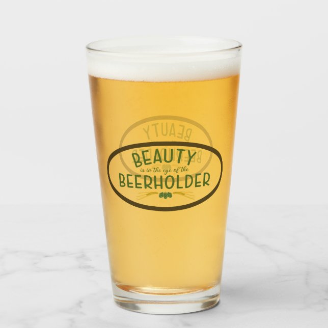 Gracioso vidrio de cerveza de pinta moderno (Anverso (lleno))