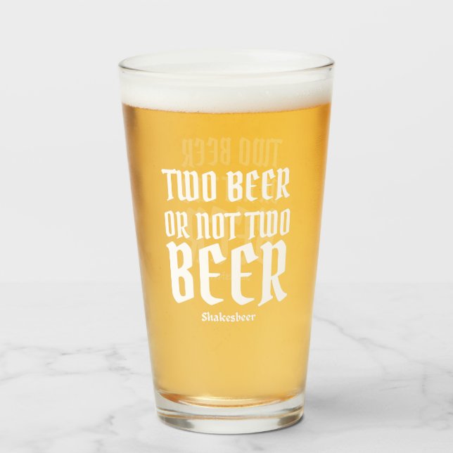 Gracioso vidrio de cerveza de pinta moderno (Anverso (lleno))