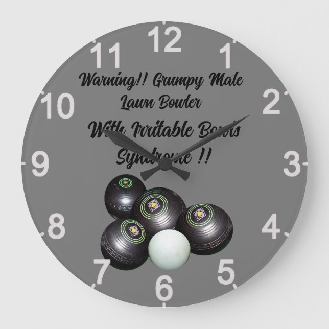 Gracioso y gruñón macho Bowler, reloj de pared (Anverso)
