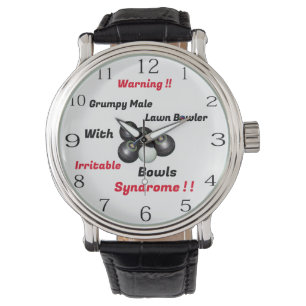 Gracioso y gruñón macho Bowler, reloj de pulsera