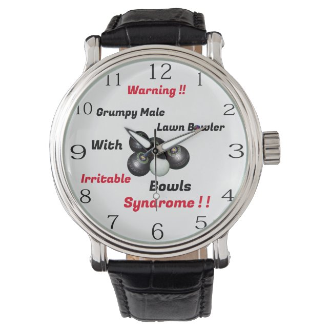 Gracioso y gruñón macho Bowler, reloj de pulsera (Anverso)