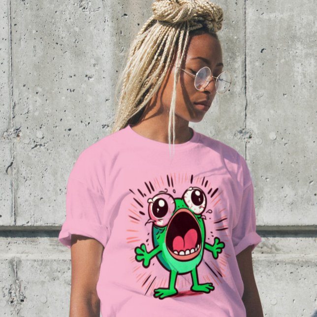 Gracioso y moderno grito Frog Gift Camisa de mujer (Subido por el creador)