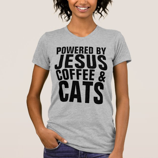 Graciosos camisetas Guay CAT, CATS COFFEE JESUS (Anverso)