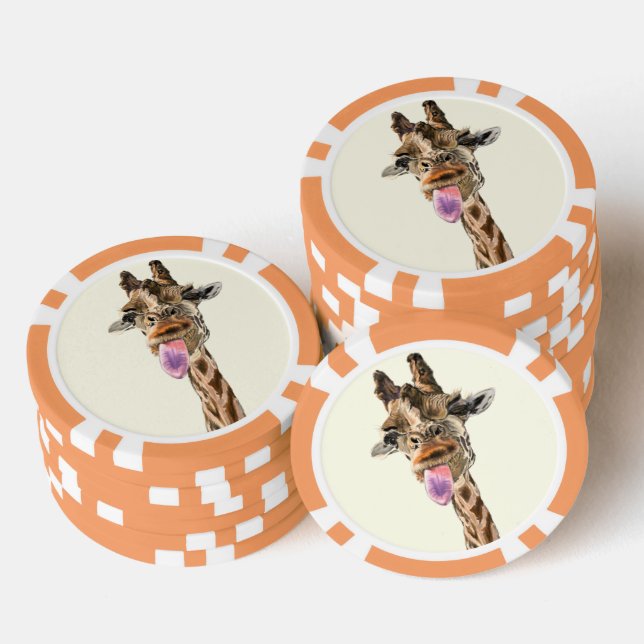 Graciosos Chips de Póquer de Giraffe (Pila)