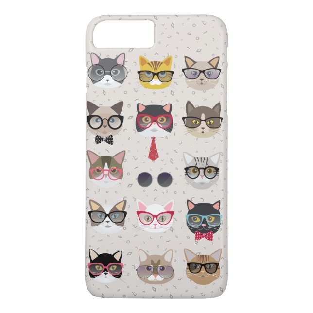 Graciosos gatos con Funda para iPhone 7 Plus Glass (Reverso)