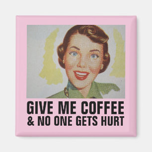 Graciosos imanes Retro Housewife, dame CAFÉ