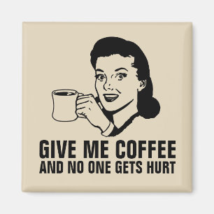 Graciosos imanes Retro Housewife, dame CAFÉ