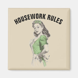 Graciosos imanes Retro Housewives, REGLAS DE TRABA