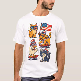 Graciosos Mascotas patrióticos camiseta Guay Perro