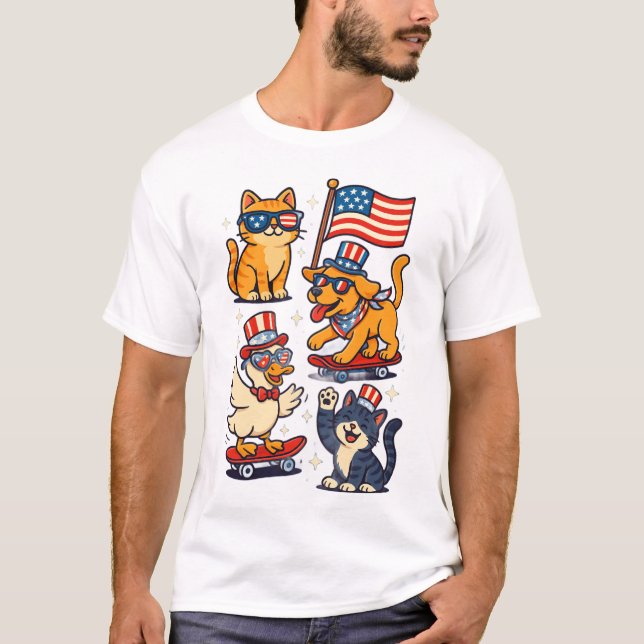 Graciosos Mascotas patrióticos camiseta Guay Perro (Anverso)