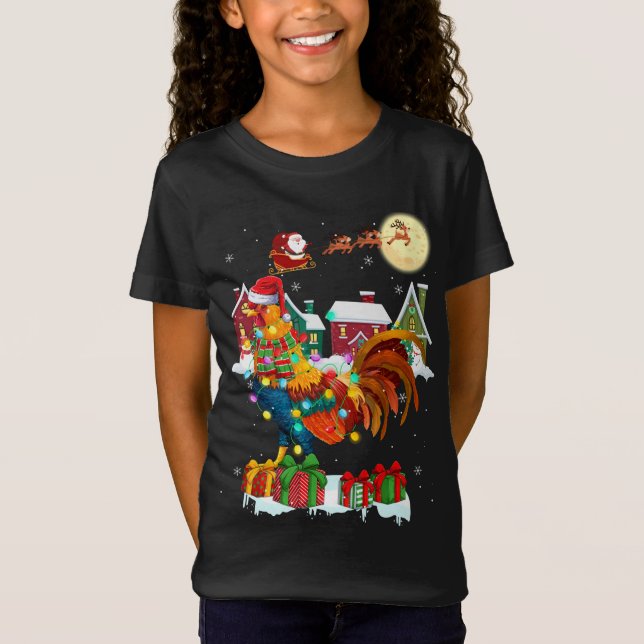 Graciosos Navidades de gallos Ugly Sweater Rooster (Anverso)