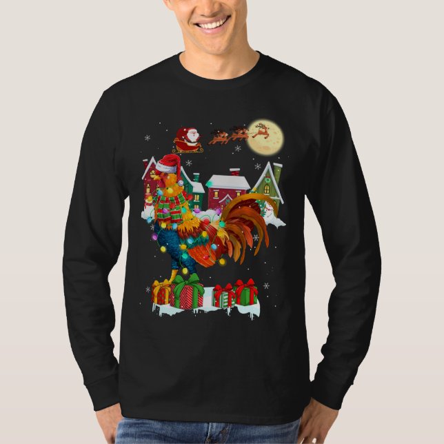Graciosos Navidades de gallos Ugly Sweater Rooster (Anverso)