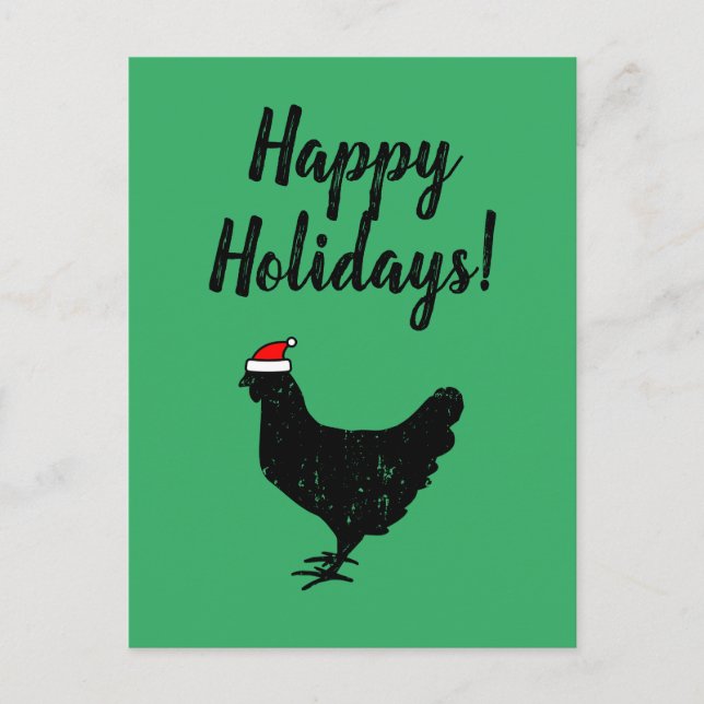 Graciosos Navidades de Santa pollo Postales de vac (Anverso)