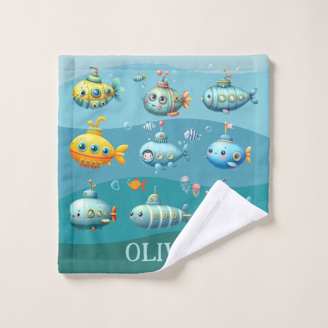 Graciosos niños de patrones submarinos de malla (Toallita)