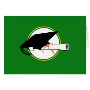 Grad Cap Tilt con Colores escolares Verde y Oro