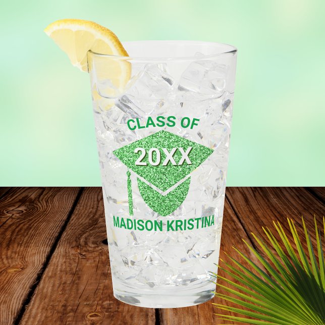 Grad Glam Green Cap Elegant Felicitaciones (Subido por el creador)