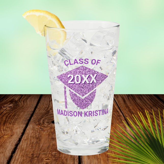 Grad Glam Purple Cap Elegant Felicitaciones (Subido por el creador)