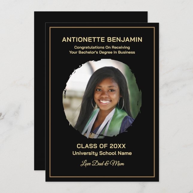 Grad Graduate Photo Graduation Card (Anverso / Reverso)