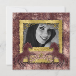 Grad Rose Gold Vintage Caballo Invitación Western