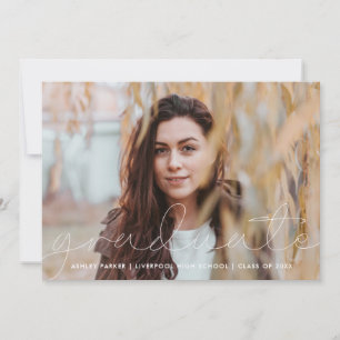 Grad Script Photo Graduate Invitación Card_ash