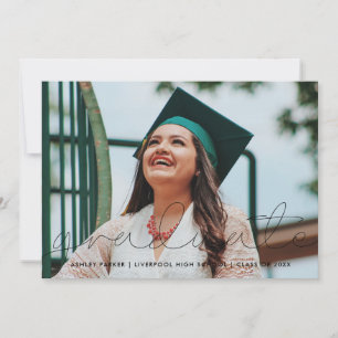 Grad Script Photo Graduate Invitación Card_humo