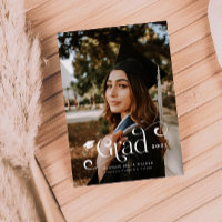Grad Swirly Overlay Text Graduation Invitación