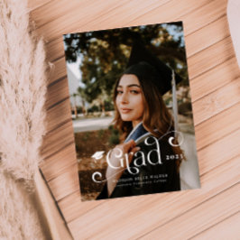 Grad Swirly Overlay Text Graduation Invitación