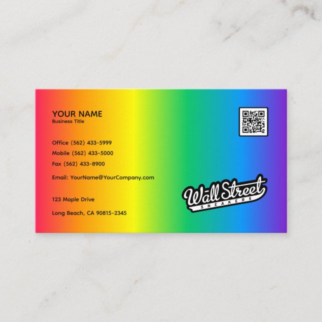 Gradiente arcoiris - Tarjeta de visita (Anverso)