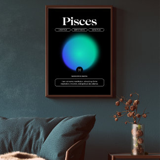 Gradiente Aura Pisces Rótulo Zodiac Arte de Manife