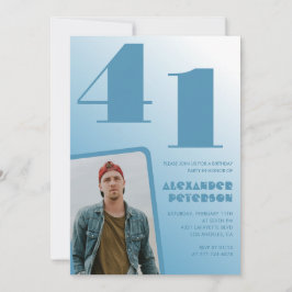 Gradiente azul 41 invitaciones de cumpleaños Hombr