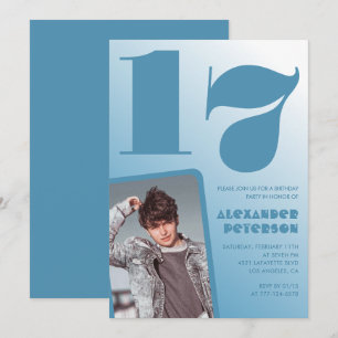 Gradiente azul invitaciones de 17 años Boy Photo