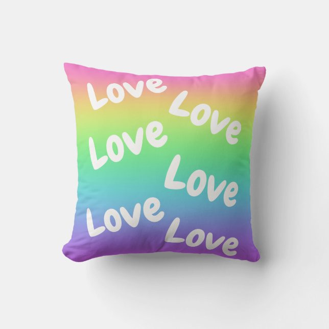Gradiente de arcoiris AmorArrojar almohada (Anverso)