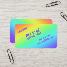 Gradiente de arcoiris brillante Tarjetas de presen