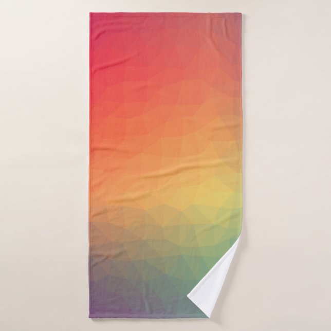 Gradiente de arcoiris colorido geométrico (Toalla de baño)
