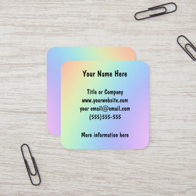 Gradiente de arcoiris para tarjetas de visita cuad (Anverso/Reverso In Situ)