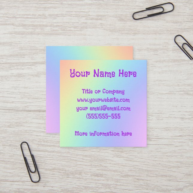 Gradiente de arcoiris para tarjetas de visita cuad (Anverso/Reverso In Situ)