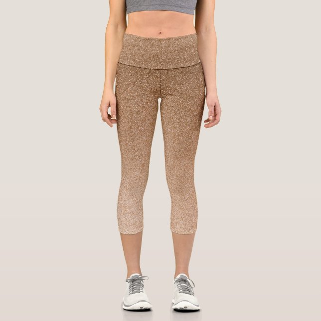 Gradiente de cobre Purpurinas Capri Leggings (Anverso)