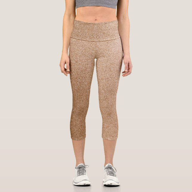Gradiente de cobre Purpurinas Capri Leggings (Anverso)