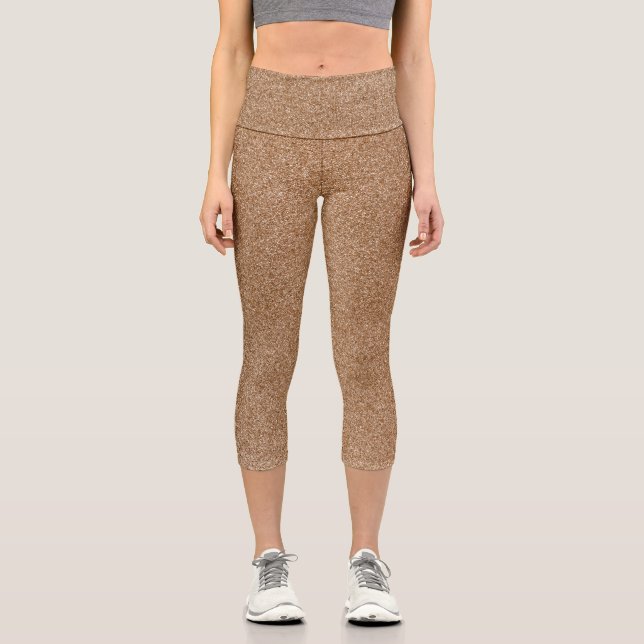 Gradiente de cobre Purpurinas Capri Leggings (Anverso)