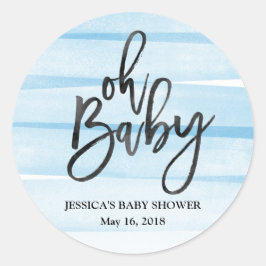 Gradiente de color azul Oh Pegatina Baby Shower