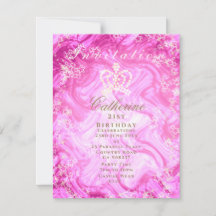 Gradiente de corona brillante invitación rosa