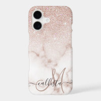 Gradiente de mármol blanco Rosa dorado glamuroso P