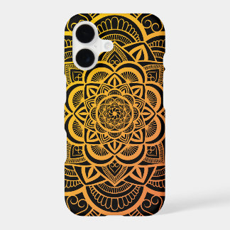 Gradiente de Naranja de oro de Mandala floral geom